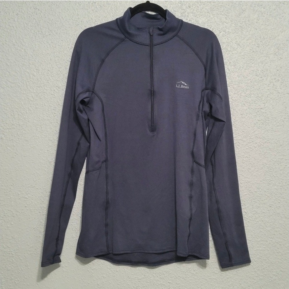 L.L. Bean Mens Quarter Zip Pullover Base Layer Size L Athletic Workwear Layering